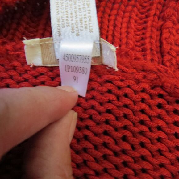 Chico's Women's Open Knit Cardigan 3/4 sleeves  Size 2 ( L/12) Deep Red EUC - Picture 11 of 11